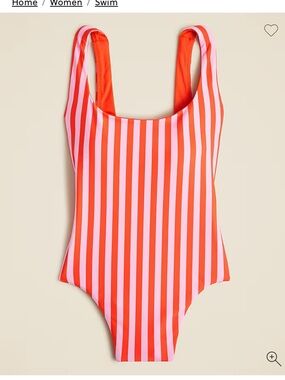 J. Crew Striped One-Piece Swimsuit in Pink & Orange